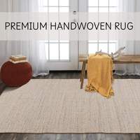 Modern Living Room Carpets 100% Jute Cotton Handmade Braided Woven Reversible Flat Pile Pet Friendly Floor Rugs Home Travel