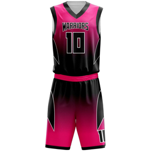 ชุดยูนิฟอร์มบาสเก็ตบอลวอร์ริเออร์ส ปี 2026 สำหรับผู้ใหญ่ แบบยูนิเซ็กซ์ พิมพ์ลายแบบซับลิเมชั่น สีชมพู-ดำ เสื้อเจอร์ซีย์ กางเกงขาสั้น ผ้าโพลีเอสเตอร์ระบายอากาศได้ดี - Product Image 4