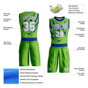 Custom Sublimated Basketball Jersey Set Team Name 00 Moisture Wicking Mesh Sleeveless Unisex <b>Athletic</b> Wear - Product Image 5