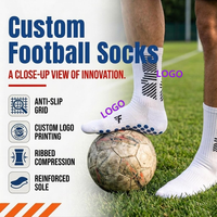 Chaussettes de football personnalisées à forte valeur ajoutée Chaussettes à prise en main d'usine Chaussettes antidérapantes