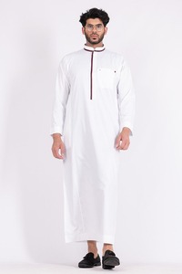 <b>Men</b> Juba Comfortable Traditional Muslim Robe Islamic Long Clothing Modest Loose Fit Breathable Fabric - Product Image 1