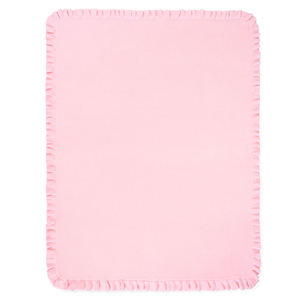 Pink Solid Color Knitted Eco-Friendly <b>Throw</b> <b>Blanket</b> with Ruffle Edge Rectangular Organic Cotton Spring Home Decor - Product Image 6