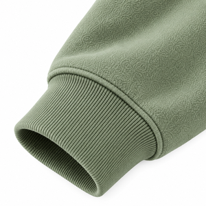 Sudadera con capucha de invierno para mujer, verde salvia, con cremallera, bordado de guirnalda, lazo, árbol, campana, copo de nieve, visco y diseño frontal temático - Product Image 4