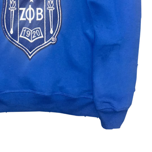 เสื้อสเวตเชิ้ตคอกลมสำหรับผู้หญิง Zeta Phi Beta ปักลายตราสัญลักษณ์สีน้ำเงิน พร้อมซิป ¼  สำหรับชมรมนักศึกษา  จากผู้ผลิตมืออาชีพ - Product Image 2