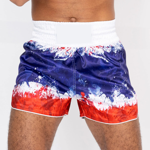 Shorts de Muay Thai personnalisés pour hommes avec logo frontal, respirants, à séchage rapide, en satin, pour l'entraînement au kickboxing, au combat et aux arts martiaux - Product Image 6