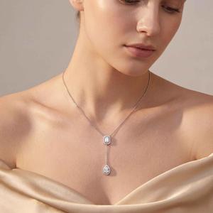 Collar de Lujo de Oro Rosa de 9K con Diamantes Cultivados en Laboratorio y Esmeraldas, 2.01 CTW, Joyería Fina, Elegante Colección de Regalos para Bodas - Product Image 2