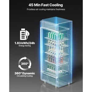 Frigorifero Commerciale per Bevande con Porta in Vetro da 9,7 Piedi Cubi, Espositore Refrigerato per Vini e Bevande - Product Image 3