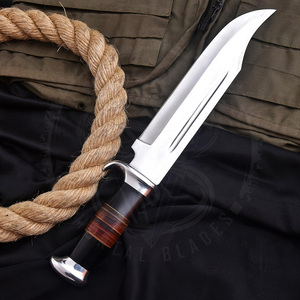 High Quality Custom Handmade D2 Steel Mirror Polished Blade Hunting Bowie Knife Leather Handle Ideal Gift Free Leather Sheath - Product Image 4