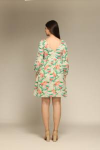 Vestido Mini Estampado de Jardín con Corte Evase, Tela Suave, para Uso Diario Informal, Cómodo, al Mejor Precio, Directo de Fábrica - Product Image 2