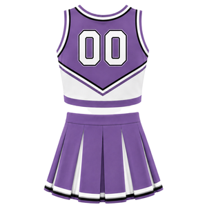 Ensemble d'uniforme de cheerleading violet clair : Crop top et jupe plissée pour compétition de danse d'équipe, tenue de performance sportive - Product Image 2