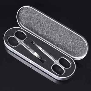 Ciseaux à poils de nez courbés et arrondis pour hommes, lot de 2, ciseaux à cuticules pour manucure avec logo et couleur personnalisés - Product Image 1