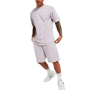 Custom Sports Wear Men Summer French Terry <b>t</b> <b>Shirts</b> Sweat Shorts Casual 100% Cotton <b>2</b> Piece Shorts Set 2026 - Product Image 3