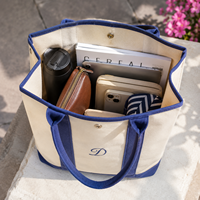 Bolsa de Lona de Algodón Tipo Tote con Bolsillo Frontal |   Bolso de Hombro Reutilizable para Compras, Supermercado, Playa, Viajes, Almacenamiento y Transporte
