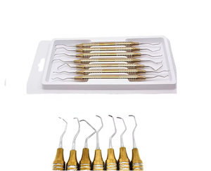 Kit de Curetas Dentales Gracey, Acero Inoxidable, Manual, 7 Piezas, Instrumentos para Periodoncia, Raspado de Raíces, Dentavex CE - Product Image 4