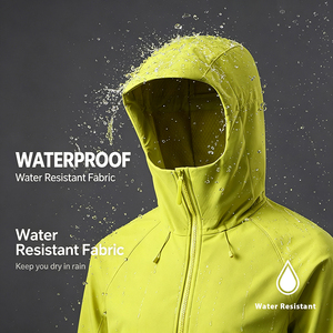 Chaqueta Impermeable con Capucha para Hombre, Color Verde Amarillo Sólido, con Cierre de Cremallera, Estilo Deportivo, para Invierno y Actividades al Aire Libre - Product Image 6