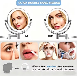 Wall Mounted Round LED Handmade Makeup <b>Mirror</b> 1X 10X Magnifying Extendable Vanity <b>Mirror</b> From REHMAN CRAFT - Product Image 5