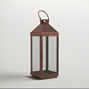 Unique Selling Metal & Glass <b>Lantern</b> With Matt <b>Black</b> Finished Metal Candle <b>Lanterns</b> for Outdoor Home Decoration Customized - Product Image 6