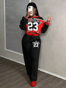 Survêtement court d'hiver pour femmes grandes tailles, couleur unie, streetwear, 100% polyester, tissu respirant et écologique, entièrement personnalisable - Product Image 5