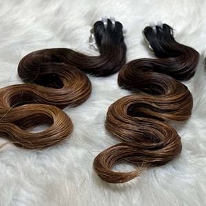 Paquets de cheveux bruts de vague de corps de donneur unique sans enchevêtrement 100% avec des extensions de cheveux de couleur ombre naturelle de dentelle - Product Image 1