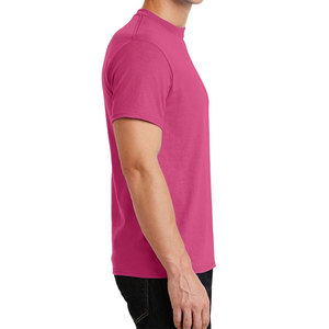เสื้อยืดคอกลมยูนิเซ็กส์ สีชมพูล้วน ผ้าฝ้าย 100% สำหรับผู้ชาย ราคาขายส่ง สินค้าขายดี ระบายอากาศได้ดี - Product Image 2