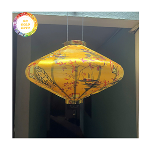 Silk Lanterns Painted Bamboo Silk Lanterns Decorative Lighting For Patio Wedding Garden Vietnam Silk Lanterns - Product Image 2