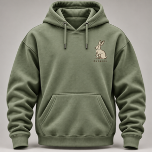 Sudadera con Capucha Personalizada con Gráfico de Conejo Verde Salvia, Sudadera Informal para Hombre, Sudadera con Capucha con Estampado Animal, OEM, ODM, Venta al por Mayor - Product Image 4