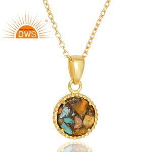 สร้อยคออัญมณีสีเงินสเตอร์ลิงสี925ชุบทอง18K ประดับอัญมณีสีเขียวขุ่นหอยนางรมทองแดงผู้ผลิตเครื่องประดับชั้นดี - Product Image 4