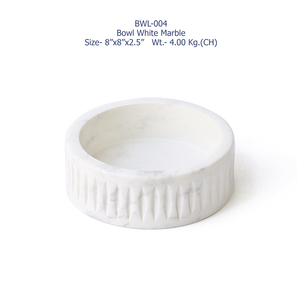 Tazón para Servir de Mármol Blanco Hecho a Mano, Estilo Real Indio, Vajilla de Piedra Natural Premium para Cocina y Comedor, Precio al por Mayor - Product Image 4