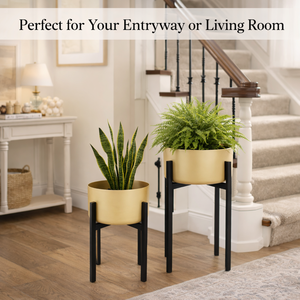 Soporte para Plantas de Exterior Grande de Acero Inoxidable con Acabado Dorado Estilo Art Deco, Duradero, Ligero, Resistente al Óxido, Ecológico, para Jardín y Hogar - Product Image 4