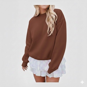 Service OEM, sweat-shirt entièrement personnalisé, brodé, écologique, col montant, sweat-shirt pour femmes, col montant, hiver, adultes - Product Image 1