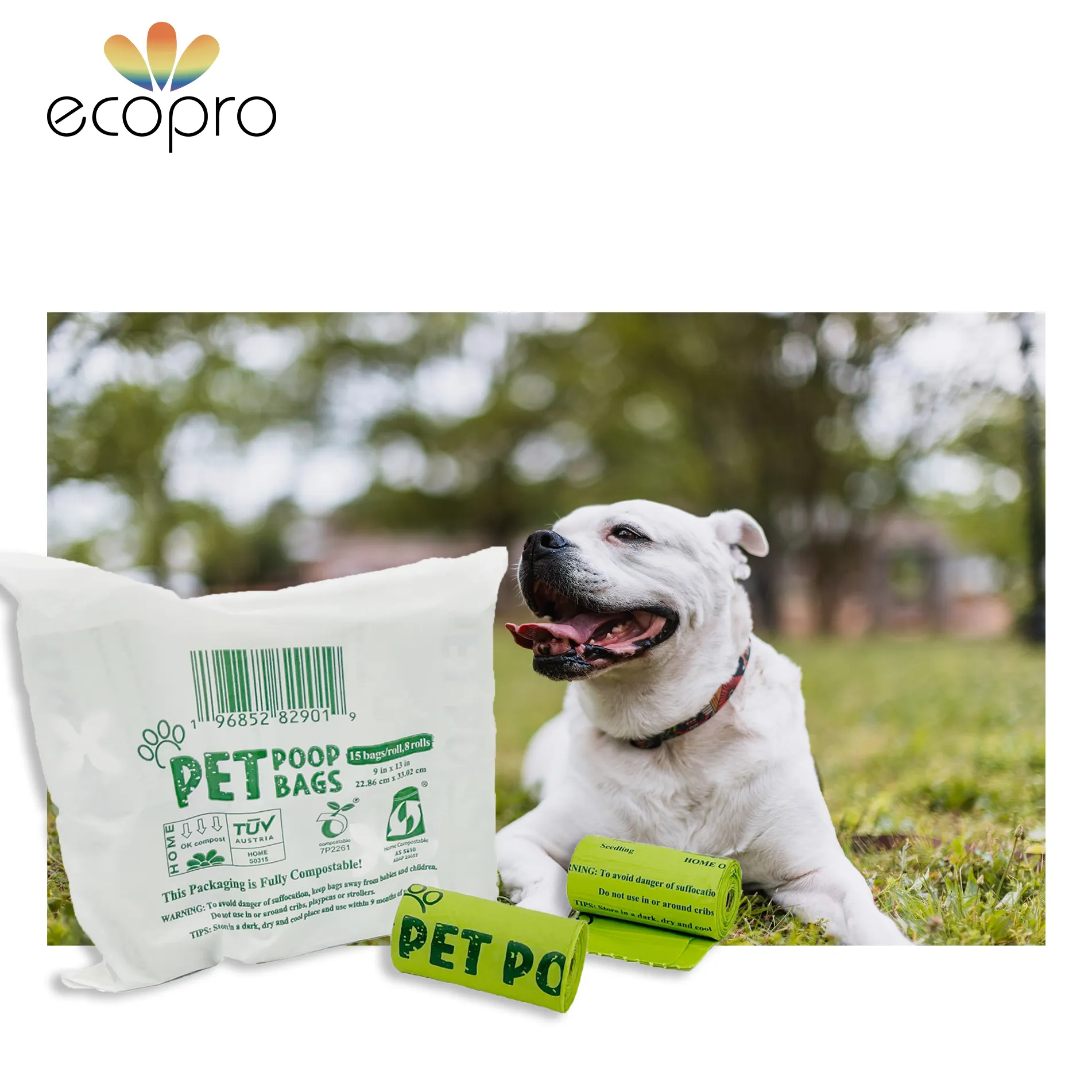 2024 Bestseller 100 % Haus kompostierbarer Hundekockensack biologisch abbaubare Haustierabfallsäcke für draußen