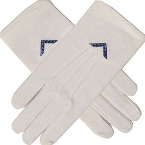 Tablier de maître maçon 100 % cuir d'agneau, entièrement blanc, brodé à la main, cuir d'agneau de qualité supérieure et gants, fabriqués en cuir d'agneau 100 % véritable. - Product Image 2