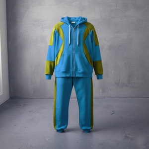 Custom logo Streetwear Tracksuit for Men Nylon Windbreaker Fashion Zipper Tracksuit <b>Patchwork</b> <b>Jacket</b> and Baggy Sweatpants Set - Product Image 2