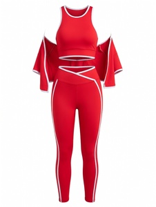 ชุดโยคะ 3 ชิ้นสำหรับผู้หญิง แบบไร้ตะเข็บ ยืดหยุ่นสูง แห้งเร็ว เหมาะสำหรับออกกำลังกาย วิ่ง เล่นกีฬา ฟิตเนส เสื้อผ้าผู้หญิง - Product Image 4