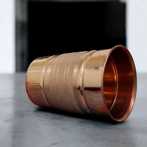 Handcrafted Copper Glass Tumbler Artisan Ayurvedic Drinking Water Cup Metal <b>Drinkware</b> Export Supplier - Product Image 1