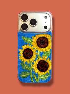 เคสมือถือปักลายลูกปัดแก้วทำมือ ลายดอกเดซี่เลมอน ดีไซน์ดอกไม้หลากสีสัน ฐานผ้าฝ้าย ปรับขนาดได้ - Product Image 6