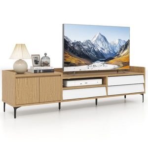 Centro de Entretenimiento de 71 Pulgadas con Gestión de Cables, Consola de TV con Cajones y Gabinete para Sala de Estar, Soportes de TV Únicos - Product Image 1
