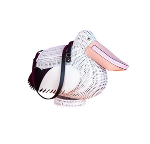Bolso de Playa Único de Mimbre Pelican, Hecho a Mano, de Ratán Natural, Bolso de Hombro Cruzado, Bolso de Verano para Mujer - Product Image 1