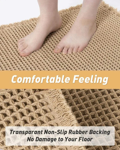 Bathroom floor <b>mat</b> crafted from soft <b>absorbent</b> material with durable backing quick drying performance and comfortable feel - Product Image 3