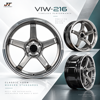 Jantes forgées à cinq branches plates de 18 à 22 pouces, finition argentée avec baril poli, monobloc VIW-216 pour BMW Audi Mercedes-Benz