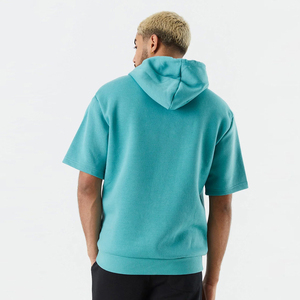 เสื้อฮู้ดแขนสั้นผู้ชายคุณภาพดีที่สุดสำหรับฤดูหนาว พร้อมลายพิมพ์ดิจิทัล ออกแบบเองได้ ผ้าฝ้ายฟลีซ 100% ระบายอากาศได้ดี ขั้นต่ำ 2 ชิ้น - Product Image 3