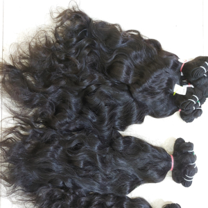 Arrow Exim Grade 12A Cheveux Humains Indiens Vierge Remy Double Trame Faite à la Machine Noir Naturel Ondulation Naturelle 100g - Product Image 1