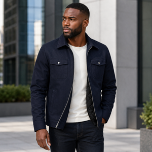 Chaqueta Bomber Personalizada para Hombre, con Capucha, de Lona Delgada, Estilo Urbano, con Cierre, Forro Acolchado, Informal, para Exteriores, con Logotipo Personalizado, 100% Algodón, OEM - Product Image 4