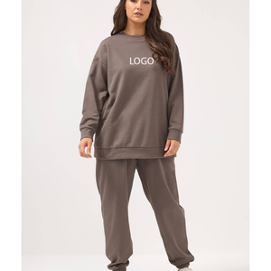 Conjunto Deportivo de 2 Piezas para Mujer con Logotipo Personalizado OEM, Estampado 3D, Ropa Deportiva para Gimnasio, Traje para Correr, Chándal de Algodón Orgánico de Talla Grande - Product Image 1