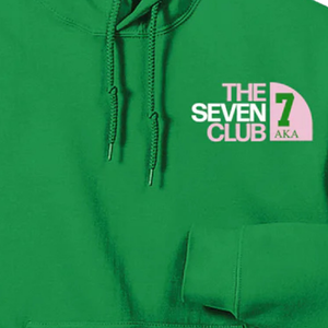 Sudadera con Capucha Bordada AKA The Seven Club 7, Sudadera con Capucha de Felpa de Algodón Premium Verde AKA, Unisex - Product Image 5