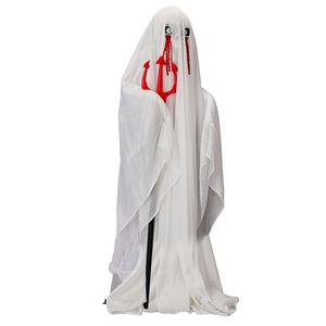Fantasma Animatronico di Halloween a Grandezza Naturale (1,3 m) con Tridente, Luci Verdi Attivate dal Suono, Decorazioni per Feste all'Aperto - Product Image 2