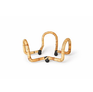 Ensemble de dessous-de-verre ronds en rotin tressé naturel avec support de rangement assorti pour tables à manger, disponible à prix de gros. - Product Image 2