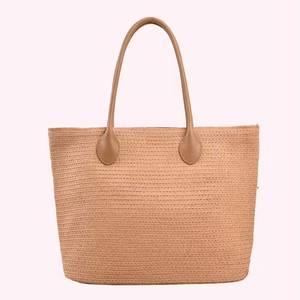Bolso Tote de Paja Tejido a Mano, Bolso de Playa de Verano con Asas de Cuero, Ecológico, Gran Capacidad, Bolso de Mano para Mujer, Venta al Por Mayor - Product Image 4