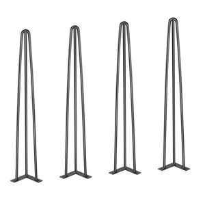 <b>Set</b> of 4 28\" Hairpin Table Legs for Desk Chair <b>Bench</b> <b>Dining</b> Load Capacity 900lbs 3 Rods Furniture Legs - Product Image 1