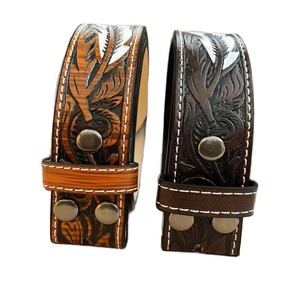 Cinturón de Cuero Premium Estilo Vaquero Occidental, Tallado a Mano, Longitud Personalizada, Unisex, Cinturón de Moda al por Mayor - Product Image 1